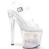 Pleaser - ENCHANT708AQUA02 Sandale à bride à la cheville, Pole dance chaussures - Transparent/Couleur argent Product image